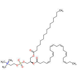1-棕櫚酰-2-二十二碳六烯酰-Sn-甘油-3-磷酰膽堿結(jié)構(gòu)式_59403-54-2結(jié)構(gòu)式