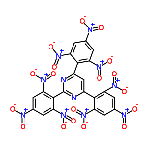Pyrimidine,2,4,6-tris(2,4,6-trinitrophenyl)-Structure,59543-68-9Structure Pyrimidine,2,4,6-tris(2,4,6-trinitrophenyl)- Structure,59543-68-9Structure