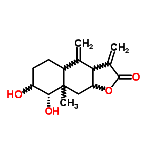 (3aR,4aα,9aα)-3a,4,4a,5,6,7,8,8a,9,9a-十氫-7α,8β-二羥基-8aβ-甲基-3,5-雙(亞甲基)萘并[2,3-b]呋喃-2(3H)-酮結構式_5956-43-4結構式