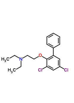 Ethanamine,2-((3,5-dichloro(1,1’-biphenyl)-2-yl)oxy)-n,n-diethyl-,hydrobromideStructure,5957-22-2Structure Ethanamine,2-((3,5-dichloro(1,1’-biphenyl)-2-yl)oxy)-n,n-diethyl-,hydrobromide Structure,5957-22-2Structure