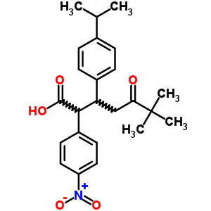 6,6-Dimethyl-2-(4-nitrophenyl)-5-oxo-3-(4-propan-2-ylphenyl)heptanoic acidStructure,59772-06-4Structure 6,6-Dimethyl-2-(4-nitrophenyl)-5-oxo-3-(4-propan-2-ylphenyl)heptanoic acid Structure,59772-06-4Structure
