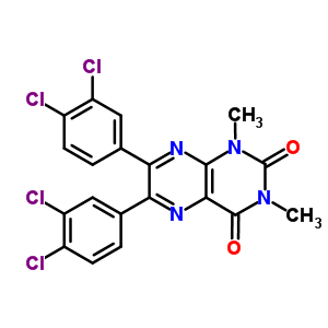 6,7-Bis(3,4-dichlorophenyl)-1,3-dimethyl-pteridine-2,4-dioneStructure,60333-36-0Structure 6,7-Bis(3,4-dichlorophenyl)-1,3-dimethyl-pteridine-2,4-dione Structure,60333-36-0Structure