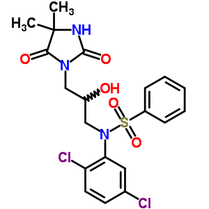 N-(2,5-二氯苯基)-n-[3-(4,4-二甲基-2,5-二氧代-咪唑啉-1-基)-2-羥基-丙基]苯磺酰胺結構式_6079-78-3結構式
