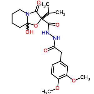 N-[2-(3,4-二甲氧基苯基)乙酰基]-6-羥基-9-氧代-8-丙烷-2-基-7-噁-1-氮雜雙環(huán)[4.3.0]壬烷-8-碳酰肼結(jié)構(gòu)式_60807-11-6結(jié)構(gòu)式