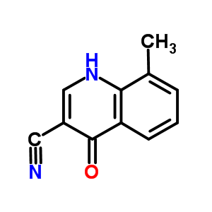4-羥基-8-甲基-3-喹啉甲腈結(jié)構(gòu)式_61338-31-6結(jié)構(gòu)式