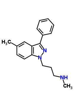 1-(3-(Methylamino)-propyl)-5-methyl-3-phenyl-1h-indazoleStructure,61365-76-2Structure 1-(3-(Methylamino)-propyl)-5-methyl-3-phenyl-1h-indazole Structure,61365-76-2Structure