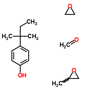 Formaldehyde, polymer with 4-(1,1-dimethylpropyl)phenol, methyloxirane and oxiraneStructure,63428-91-1Structure Formaldehyde, polymer with 4-(1,1-dimethylpropyl)phenol, methyloxirane and oxirane Structure,63428-91-1Structure