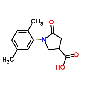1-(2,5-Dimethylphenyl)-5-oxopyrrolidine-3-carboxylic acidStructure,63674-68-0Structure 1-(2,5-Dimethylphenyl)-5-oxopyrrolidine-3-carboxylic acid Structure,63674-68-0Structure
