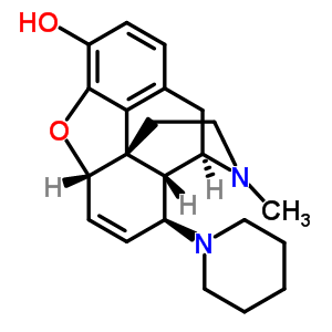 6,7-二脫氫-4,5α-環(huán)氧基-17-甲基-8β-哌啶嗎啡烷-3-醇結構式_63783-55-1結構式
