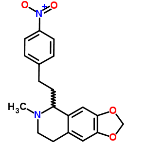 5,6,7,8-四氫-6-甲基-5-(4-硝基苯乙基)-1,3-二氧代[4,5-g]異喹啉結(jié)構(gòu)式_63937-39-3結(jié)構(gòu)式