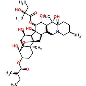 (3Alpha,4beta,5xi,7beta,8xi,10alpha,12xi,13xi,14beta,16alpha,17xi,20beta,22beta,25alpha)-4,7,14,16,20-pentahydroxy-3-[(2-methylbutanoyl)oxy]-4,9-epoxycevan-15-yl 2-hydroxy-2-methylbutanoate Structure,63951-45-1Structure