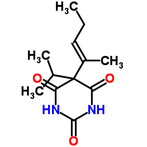 5-異丙基-5-(1-甲基-1-丁烯基)-2-鈉氧基-4,6(1H,5H)-嘧啶二酮結(jié)構(gòu)式_64038-29-5結(jié)構(gòu)式