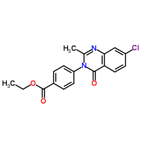 Benzoic acid,4-(7-chloro-2-methyl-4-oxo-3(4h)-quinazolinyl)-, ethyl esterStructure,64918-69-0Structure Benzoic acid,4-(7-chloro-2-methyl-4-oxo-3(4h)-quinazolinyl)-, ethyl ester Structure,64918-69-0Structure
