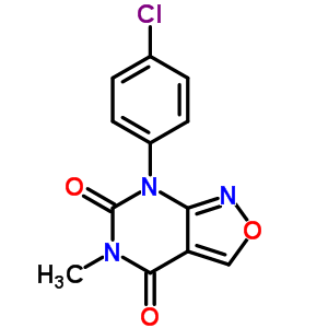 7-(4-氯苯基)-5-甲基-異噁唑并[3,4-d]嘧啶-4,6(5h,7h)-二酮結(jié)構(gòu)式_65183-66-6結(jié)構(gòu)式