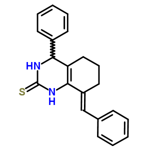 (8E)-8-benzylidene-4-phenyl-1,3,4,5,6,7-hexahydroquinazoline-2-thioneStructure,65331-27-3Structure (8E)-8-benzylidene-4-phenyl-1,3,4,5,6,7-hexahydroquinazoline-2-thione Structure,65331-27-3Structure