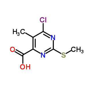 4-Pyrimidinecarboxylicacid, 6-chloro-5-methyl-2-(methylthio)-Structure,6623-83-2Structure 4-Pyrimidinecarboxylicacid, 6-chloro-5-methyl-2-(methylthio)- Structure,6623-83-2Structure