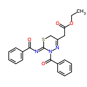 3-苯甲?；?2-(苯甲酰基亞氨基)-3,6-二氫-,乙酯2H-1,3,4-噻二嗪-5-乙酸結(jié)構(gòu)式_66870-57-3結(jié)構(gòu)式