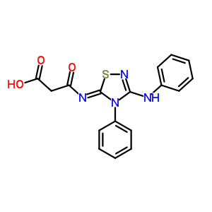 2-[(E)-(3-苯胺-4-苯基-1,2,4-噻二唑-5-基)氨基甲酰]乙酸結(jié)構(gòu)式_67066-04-0結(jié)構(gòu)式