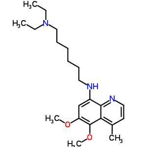 N-(5,6-二甲氧基-4-甲基-喹啉-8-基)-N,N-二乙基-己烷-1,6-二胺結(jié)構(gòu)式_68219-28-3結(jié)構(gòu)式