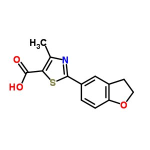 2-(2,3-dihydro-1-benzofuran-5-yl)-4-methyl-1,3-thiazole-5-carboxylic acidStructure,690632-04-3Structure 2-(2,3-dihydro-1-benzofuran-5-yl)-4-methyl-1,3-thiazole-5-carboxylic acid Structure,690632-04-3Structure