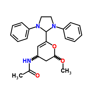 N-[2-(1,3-二苯基咪唑啉-2-基)-6-甲氧基-5,6-二氫-4H-吡喃-4-基]乙酰胺結(jié)構(gòu)式_69975-43-5結(jié)構(gòu)式
