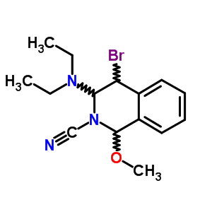 2(1H)-isoquinolinecarbonitrile, 4-bromo-3-(diethylamino)-3,4-dihydro-1-methoxy-Structure,70259-79-9Structure 2(1H)-isoquinolinecarbonitrile, 4-bromo-3-(diethylamino)-3,4-dihydro-1-methoxy- Structure,70259-79-9Structure
