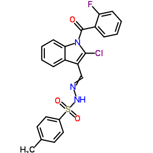 N-[[2-氯-1-(2-氟苯甲?；?吲哚-3-基]亞甲基氨基]-4-甲基-苯磺酰胺結(jié)構(gòu)式_70952-16-8結(jié)構(gòu)式