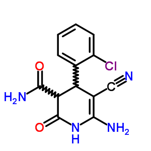 3-Pyridinecarboxamide,6-amino-4-(2-chlorophenyl)-5-cyano-1,2,3,4-tetrahydro-2-oxo-Structure,70987-92-7Structure 3-Pyridinecarboxamide,6-amino-4-(2-chlorophenyl)-5-cyano-1,2,3,4-tetrahydro-2-oxo- Structure,70987-92-7Structure