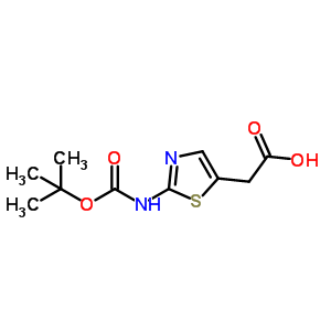 2-(2-(Tert-butoxycarbonylamino)thiazol-5-yl)acetic acidStructure,723278-39-5Structure 2-(2-(Tert-butoxycarbonylamino)thiazol-5-yl)acetic acid Structure,723278-39-5Structure