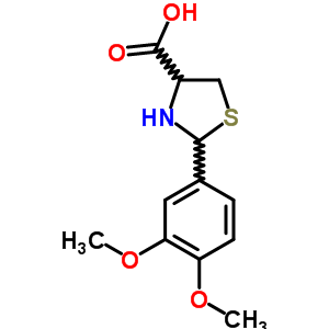 2-(3,4-Dimethoxyphenyl)-1,3-thiazolidine-4-carboxylic acidStructure,72678-92-3Structure 2-(3,4-Dimethoxyphenyl)-1,3-thiazolidine-4-carboxylic acid Structure,72678-92-3Structure