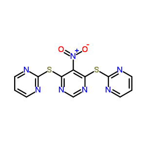 5-Nitro-4,6-bis(pyrimidin-2-ylsulfanyl)pyrimidineStructure,73768-69-1Structure 5-Nitro-4,6-bis(pyrimidin-2-ylsulfanyl)pyrimidine Structure,73768-69-1Structure