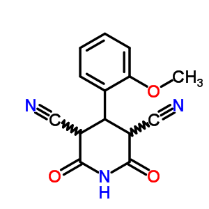 4-(2-Methoxyphenyl)-2,6-dioxo-piperidine-3,5-dicarbonitrileStructure,73843-58-0Structure 4-(2-Methoxyphenyl)-2,6-dioxo-piperidine-3,5-dicarbonitrile Structure,73843-58-0Structure