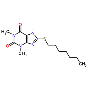 8-Heptylsulfanyl-1,3-dimethyl-7h-purine-2,6-dioneStructure,73908-75-5Structure 8-Heptylsulfanyl-1,3-dimethyl-7h-purine-2,6-dione Structure,73908-75-5Structure