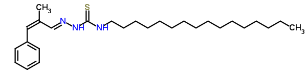 Hydrazinecarbothioamide,n-hexadecyl-2-(2-methyl-3-phenyl-2-propen-1-ylidene)-Structure,7400-42-2Structure Hydrazinecarbothioamide,n-hexadecyl-2-(2-methyl-3-phenyl-2-propen-1-ylidene)- Structure,7400-42-2Structure