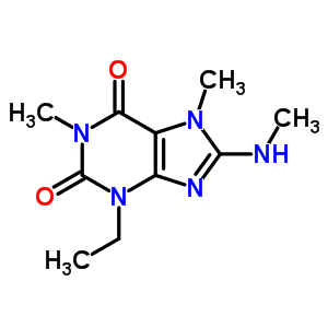 3-Ethyl-1,7-dimethyl-8-methylamino-purine-2,6-dioneStructure,7464-78-0Structure 3-Ethyl-1,7-dimethyl-8-methylamino-purine-2,6-dione Structure,7464-78-0Structure