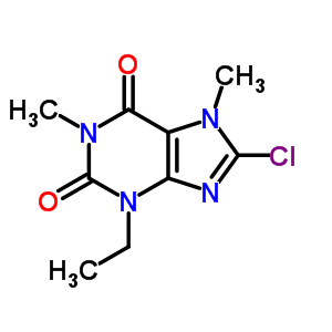 8-Chloro-3-ethyl-1,7-dimethyl-purine-2,6-dioneStructure,7468-66-8Structure 8-Chloro-3-ethyl-1,7-dimethyl-purine-2,6-dione Structure,7468-66-8Structure