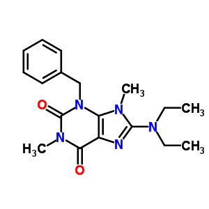 3-Benzyl-8-diethylamino-1,9-dimethyl-purine-2,6-dioneStructure,7505-71-7Structure 3-Benzyl-8-diethylamino-1,9-dimethyl-purine-2,6-dione Structure,7505-71-7Structure