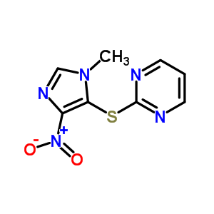 Pyrimidine, 2((1-methyl-4-nitro-1h-imidazol-5-yl)thio)-Structure,75464-89-0Structure Pyrimidine, 2((1-methyl-4-nitro-1h-imidazol-5-yl)thio)- Structure,75464-89-0Structure