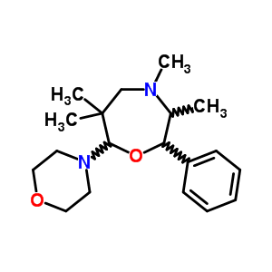 3,4,6,6-Tetramethyl-7-(4-morpholinyl)-2-phenyl-1,4-oxazepaneStructure,76503-78-1Structure 3,4,6,6-Tetramethyl-7-(4-morpholinyl)-2-phenyl-1,4-oxazepane Structure,76503-78-1Structure