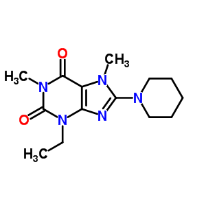 3-Ethyl-1,7-dimethyl-8-(1-piperidyl)purine-2,6-dioneStructure,7702-24-1Structure 3-Ethyl-1,7-dimethyl-8-(1-piperidyl)purine-2,6-dione Structure,7702-24-1Structure