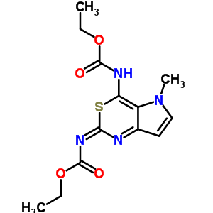 Carbamic acid, (5-methylpyrrolo(3,2-d)(1,3)thiazin-2-yl-4-ylidene)bis-, diethyl esterStructure,77478-93-4Structure Carbamic acid, (5-methylpyrrolo(3,2-d)(1,3)thiazin-2-yl-4-ylidene)bis-, diethyl ester Structure,77478-93-4Structure