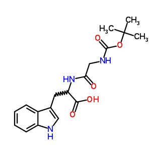3-(1H-吲哚-3-基)-2-[[2-(叔丁氧基羰基氨基)乙酰基]氨基]丙酸結(jié)構(gòu)式_78700-53-5結(jié)構(gòu)式