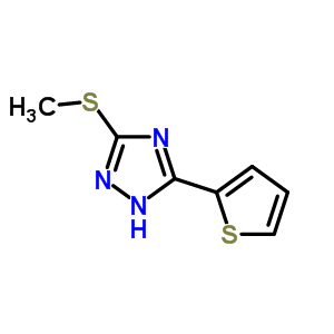 3-Methylsulfanyl-5-thiophen-2-yl-1h-1,2,4-triazoleStructure,79388-72-0Structure 3-Methylsulfanyl-5-thiophen-2-yl-1h-1,2,4-triazole Structure,79388-72-0Structure