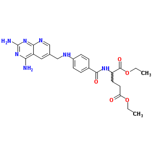 n-[4-[[ (2,4-二氨基吡啶并[2, 3-d]嘧啶-6-基)甲基]氨基]苯甲?；鵠-L-谷氨酸二乙酯結(jié)構(gòu)式_80360-08-3結(jié)構(gòu)式