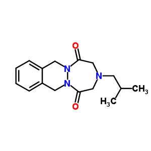 3-異丁基-3,4,7,12-四氫-1H-(1,2,5)三氮雜革(1,2-b)二氮雜萘-1,5(2H)-二酮結(jié)構(gòu)式_81215-71-6結(jié)構(gòu)式