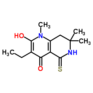 3-Ethyl-2-hydroxy-1,7,7-trimethyl-5-sulfanylidene-6,8-dihydro-1,6-naphthyridin-4-oneStructure,82843-18-3Structure 3-Ethyl-2-hydroxy-1,7,7-trimethyl-5-sulfanylidene-6,8-dihydro-1,6-naphthyridin-4-one Structure,82843-18-3Structure