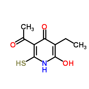 2(1H)-pyridinone,5-acetyl-3-ethyl-4-hydroxy-6-mercapto-Structure,82843-25-2Structure 2(1H)-pyridinone,5-acetyl-3-ethyl-4-hydroxy-6-mercapto- Structure,82843-25-2Structure