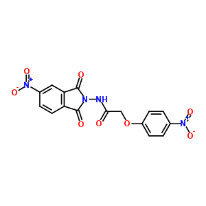 Acetamide,n-(1,3-dihydro-5-nitro-1,3-dioxo-2h-isoindol-2-yl)-2-(4-nitrophenoxy)-Structure,84160-99-6Structure Acetamide,n-(1,3-dihydro-5-nitro-1,3-dioxo-2h-isoindol-2-yl)-2-(4-nitrophenoxy)- Structure,84160-99-6Structure