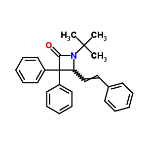 3,3-Diphenyl-4-(2-phenylethenyl)-1-tert-butyl-azetidin-2-oneStructure,86129-92-2Structure 3,3-Diphenyl-4-(2-phenylethenyl)-1-tert-butyl-azetidin-2-one Structure,86129-92-2Structure