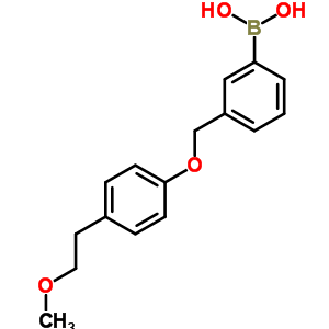 3-((4-(2-Methoxyethyl)phenoxy)methyl)phenylboronic acidStructure,871126-26-0Structure 3-((4-(2-Methoxyethyl)phenoxy)methyl)phenylboronic acid Structure,871126-26-0Structure